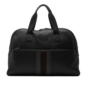 Pre-Loved Gucci Web Leather Travel Bag